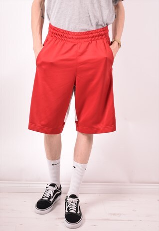 NIKE MENS VINTAGE SHORTS SMALL RED 90S