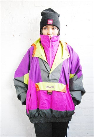 EVF CRAZY 1/4 ZIP SKI PUFFER JACKET (1990'S/MULTICOLOUR)