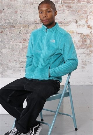 VINTAGE THE NORTH FACE LOGO FULL ZIP FLEECE BLUE