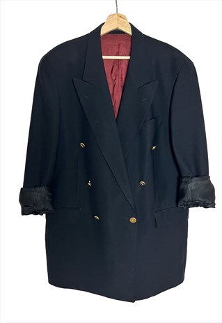 YVES SAINT LAURENT VINTAGE NAVY BLUE BLAZER FOR MEN. SIZE XL