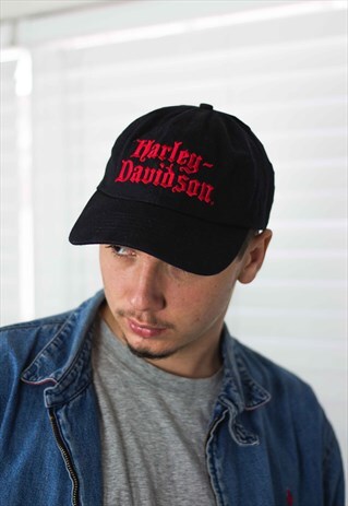 VINTAGE HARLEY DAVIDSON CAP LOGO BASEBALL HAT 90S X 3.6