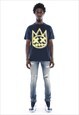 SHORT SLEEVE CREW NECK TEE  "SKIN" IN NAVY