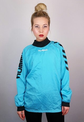VINTAGE HUMMEL UNISEX TURQUOISE TRACK JACKET/WINDBREAKER