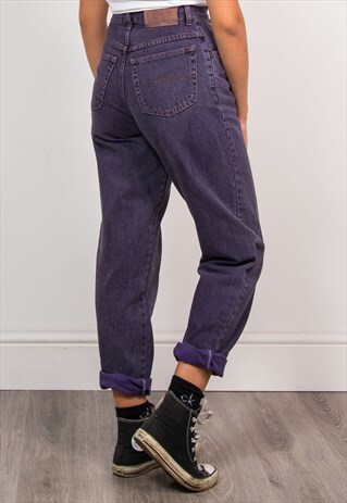 VINTAGE 90'S PURPLE DENIM MOM STYLE HIGH WAIST JEANS