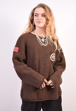 Vintage Napapijri Jumper Sweater Brown