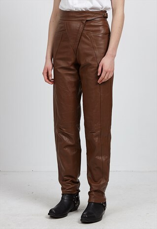 VINTAGE BROWN C. H. BERGER LEATHER TROUSERS BOTTOMS