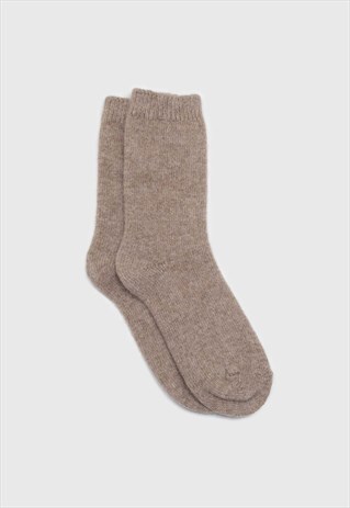 COCOA ANGORA SMOOTH SOCKS