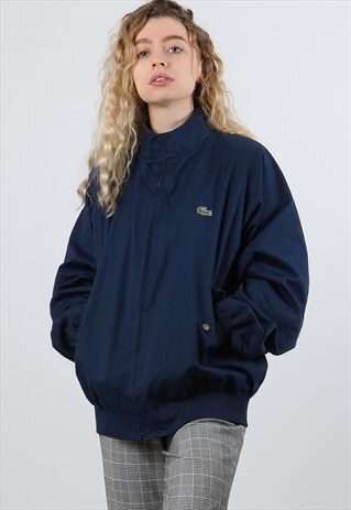 VINTAGE LACOSTE LARGE BLUE HARRINGTON JACKET