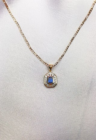 BLUE ZIRCON STONE NECKLACE