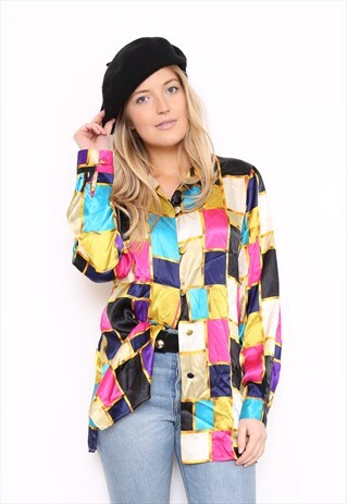 VINTAGE 90S MULTICOLOURED PRINT SHIRT