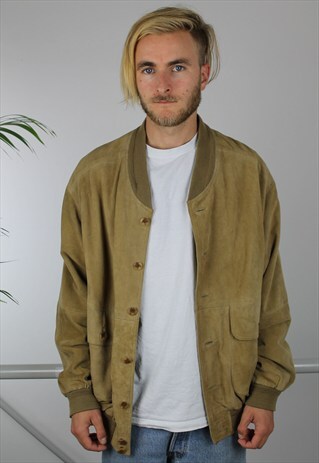 SUEDE BOMBER JACKET BEIGE UNISEX