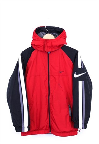 VINTAGE NIKE REVERSIBLE FLEECE / PUFFER JACKET RED / GREY