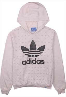 Vintage 90's Adidas Hoodie Spellout Pullover White Large