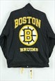 BOSTON BRUINS MENS M ICE HOCKEY JACKET COAT NYLON BLACK ZIP