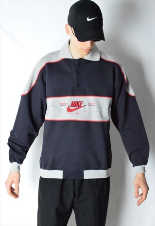 VINTAGE 90S NAVY BLUE NIKE SWEATSHIRT