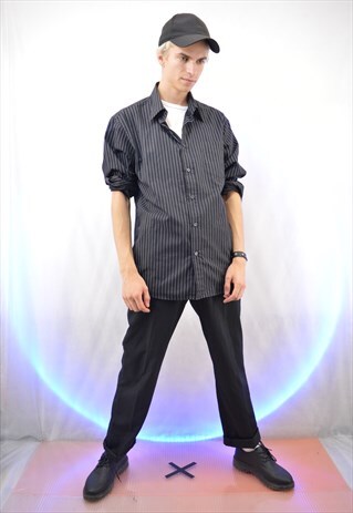 BLACK VINTAGE STRIPED SHIRT