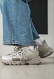 HIGH PLATFORM SNEAKERS TRACTOR SOLE GRUNGE SHOES IN BLACK
