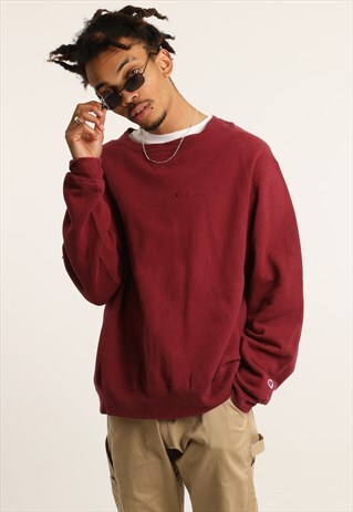 VINTAGE CHAMPION EMBROIDERED SPELL OUT SWEATSHIRT