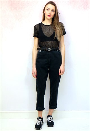 1990S VINTAGE BLACK HIGH WAIST MOM JEANS