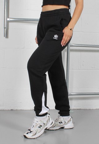 VINTAGE REEBOK JOGGERS IN BLACK WITH SPELL OUT LOGO SMALL