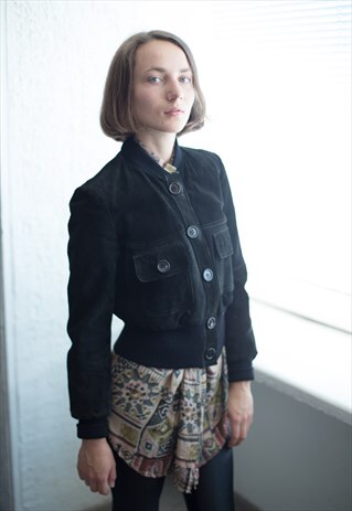VINTAGE 80'S BLACK SUEDE JACKET