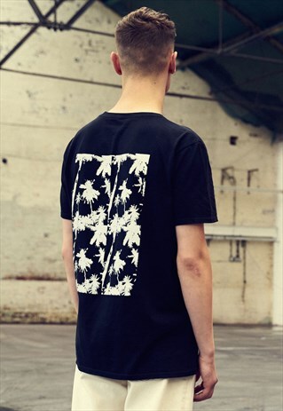 BLACK SHORT-SLEEVE POSTER PRINTED T-SHIRT - RELAXED FIT