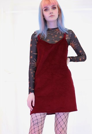 DREAMING CORDUROY SLIP DRESS IN MAROON