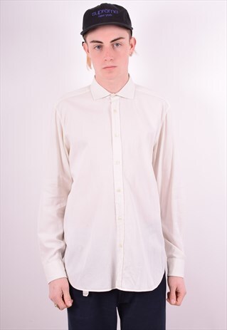 VALENTINO MENS VINTAGE SHIRT MEDIUM WHITE 90'S