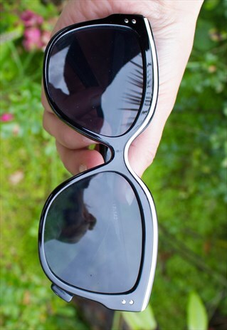 NEW OVERSIZED WHITE TIPPED SUNGLASSES