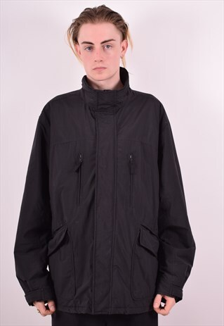 FILA MENS VINTAGE JACKET XL BLACK 90S