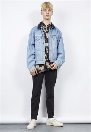 VINTAGE 80'S REVERSIBLE DENIM/NYLON JACKET