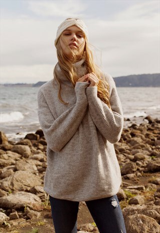 OVERSIZED TURTLENECK JUMPER - GREY