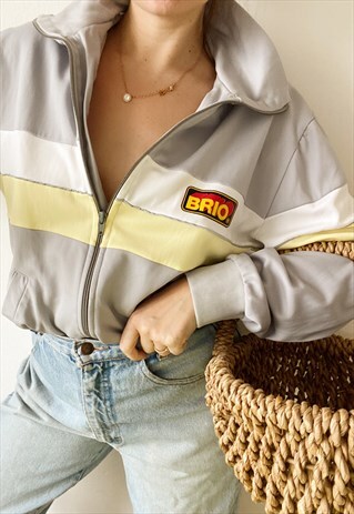 VINTAGE 80S SPORTS FULL ZIP LOGO TRACKSUIT JACKET SWEATSHIRT
