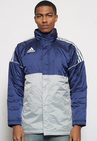 VINTAGE ADIDAS QUILTED JACKET BLUE