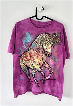 The mountain purple unicorn nature tie dye T-shirt XS