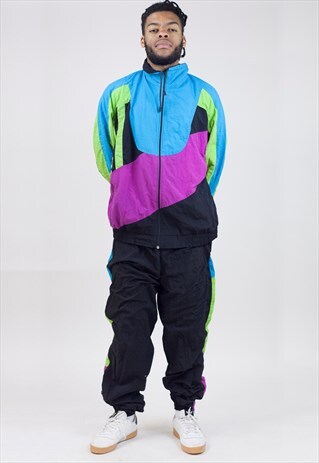 VINTAGE 90'S MULTI-COLOUR SHELL TRACKSUIT
