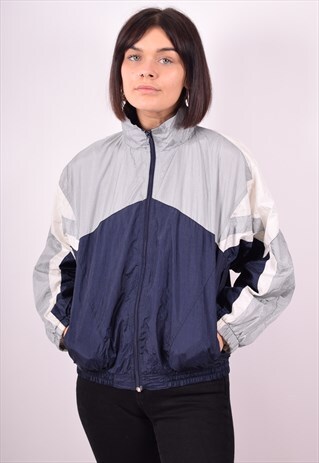 ELLESSE WOMENS VINTAGE TRACKSUIT TOP JACKET XL BLUE 90S