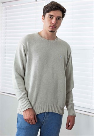 VINTAGE POLO RALPH LAUREN SWEATER JUMPER LOGO 90S L 23.2
