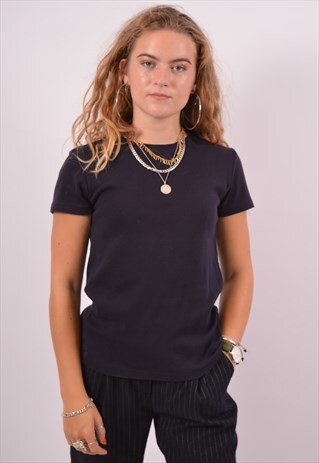 VINTAGE RALPH LAUREN T-SHIRT TOP NAVY BLUE