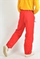 VINTAGE 90'S LINED SHELL JOGGERS IN RED
