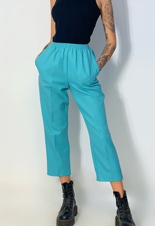 VINTAGE 80'S ELASTICATED WAIST MOM TROUSERS