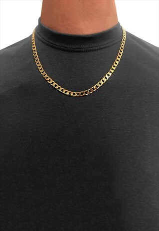 6MM 24" 8K GOLD PLATED CURB NECKLACE CHAIN
