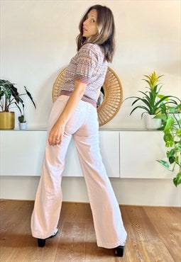 Y2K vintage light pink flare jeans