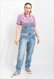 VINTAGE OVERALLS IN BLUE DENIM DUNGAREES JUMPSUIT WOMEN M