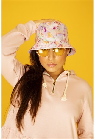 RAINBOW MARBLE MULTICOLOR BUCKET HAT