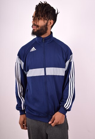 ADIDAS MENS VINTAGE TRACKSUIT TOP JACKET MEDIUM NAVY 90S