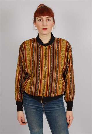 VINTAGE PRINTED BOMBER JACKET