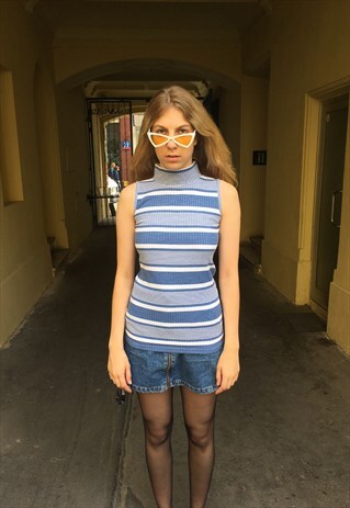 VINTAGE 90' AMAZING COOL STRIPED SLEEVELESS TOP