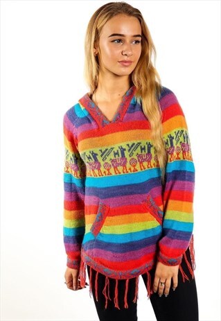VINTAGE HOODED FESTIVAL KNITWEAR JUMPER K240