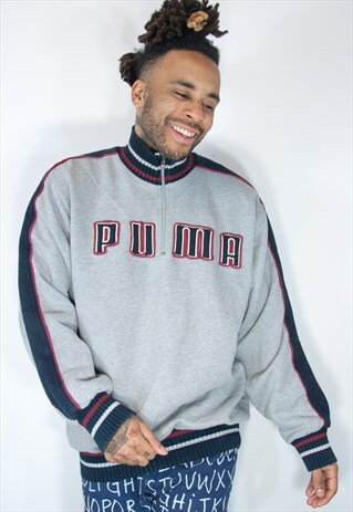 PUMA EMBROIDED 1/4 ZIP SWEATSHIRT